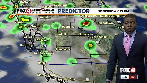 Evening storms taper off