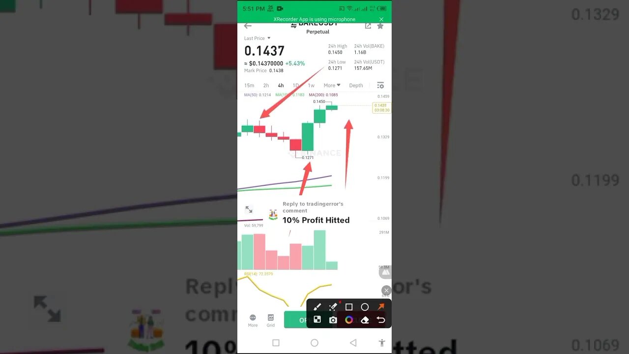 Trading Error Ep#82 -Bake Profit Proof - #Trading #tradingsignal #inj #ytviralshorts #tradingsignal