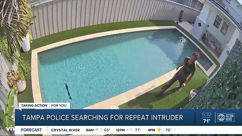 VIDEO: Stranger seen lurking in South Tampa backyards, breaking into guest house