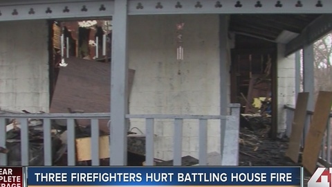 3 firefighters hurt battling house fire