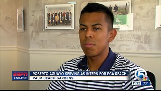 Roberto Aguayo serving as an intern for PGA Reach