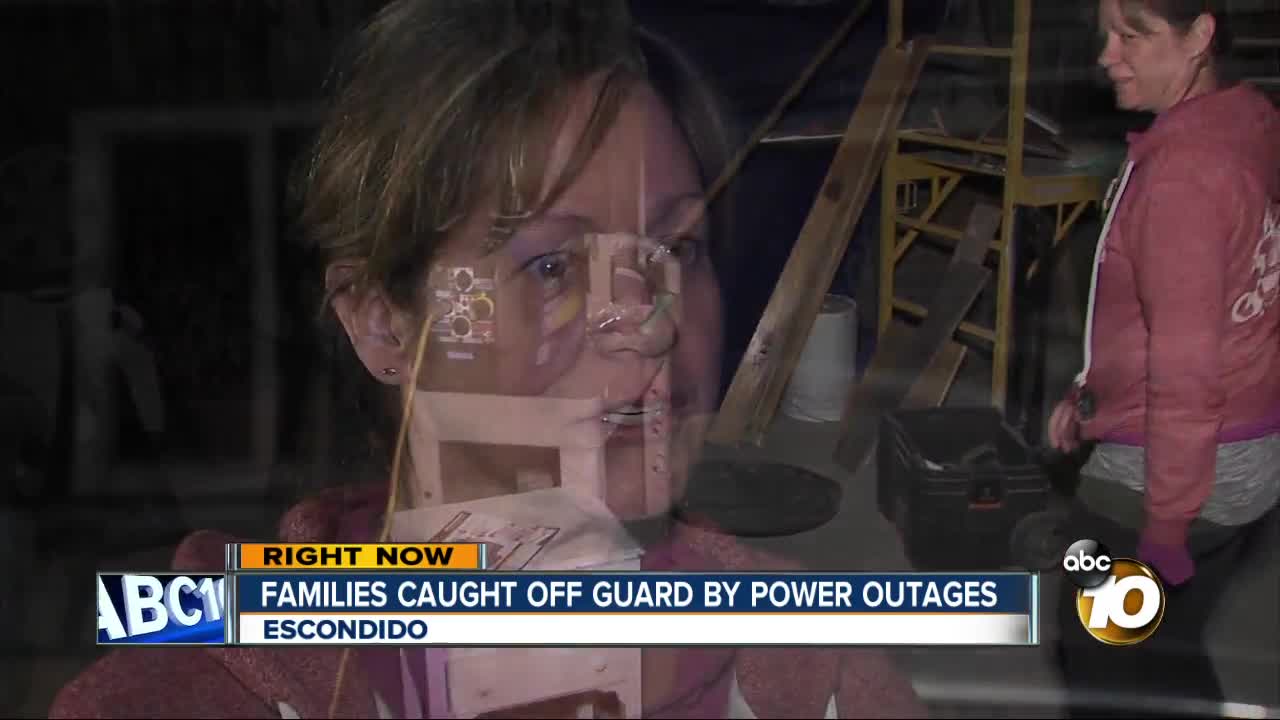 Families caught off guard by power outages