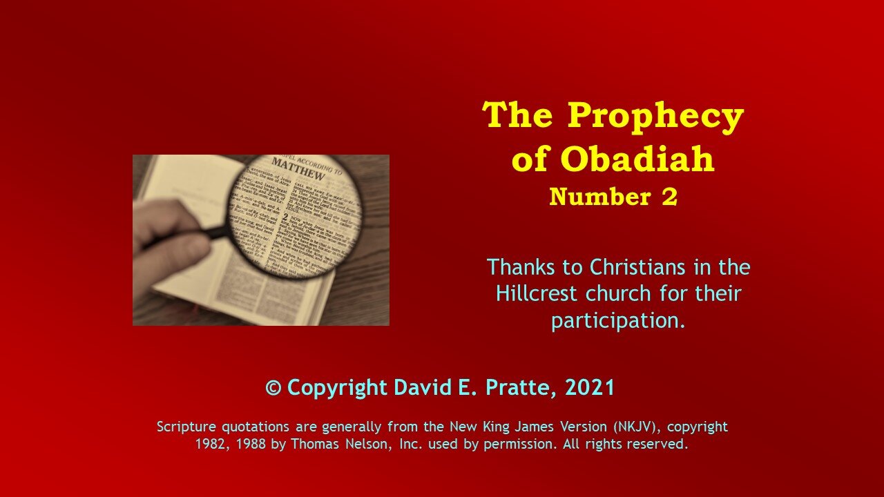 Video Bible Study: Book of Obadiah - 2