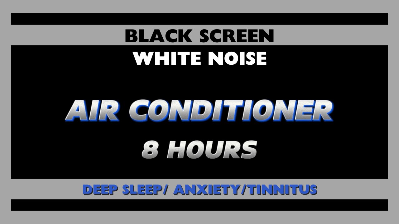 WHITE NOISE/BLACK SCREEN - Air Conditioner - 8 hours of Relaxing Ambient Sound / ASMR