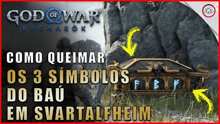 God of war Ragnarok, Como queimar os 3 símbolos do baú em Svartalfheim | Super dica