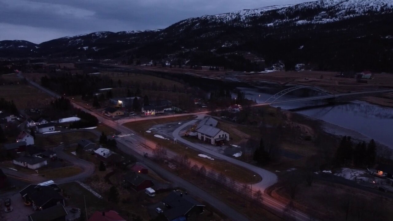 Kveldstur med drone over Sjøåsen byggefelt 28.03.2021
