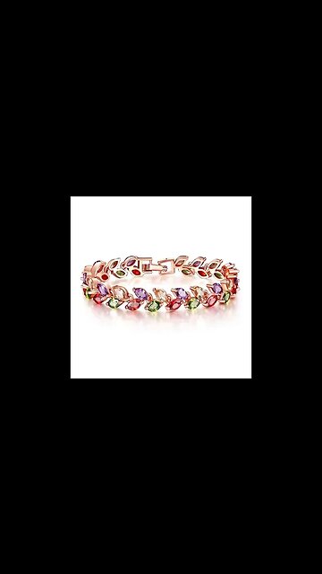 COLORFUL CRYSTAL WILLOW LEAF BRACELET