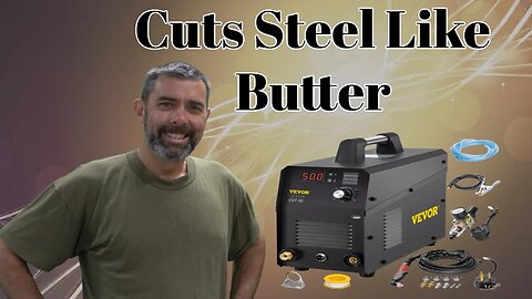 The Vevor CUT-50 Plasma Cutter. Runs On 110V and 220V, and cuts steel like butter!