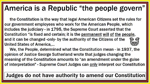 America is a Republic "the people govern"