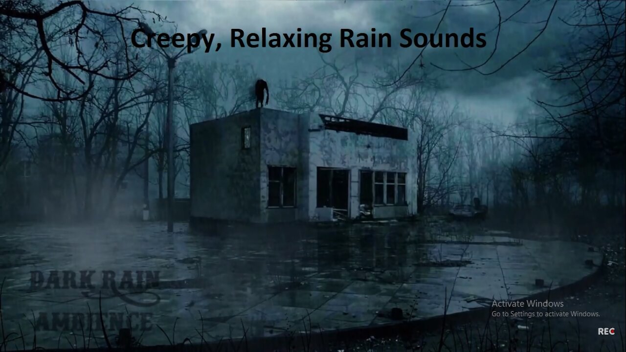 Relaxing Rain Sounds on Abandoned Building, Dark Ambience