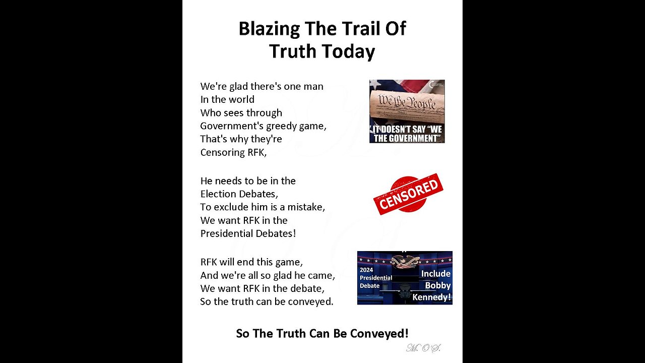 Blazing The Trail Of Truth Today - Previous Version. Please See Newer Version At Link Below: