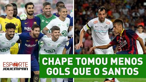 "Chape tomou menos gols que o Santos", provoca narrador