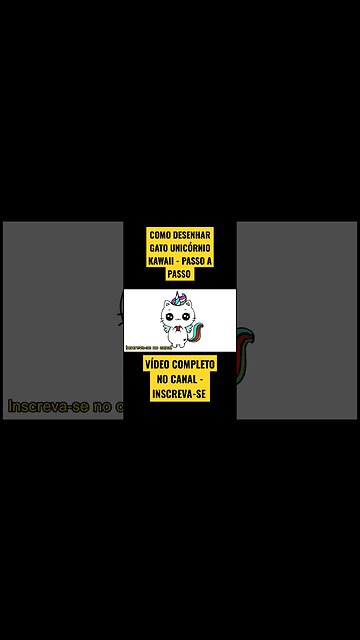 COMO DESENHAR GATO UNICÓRNIO KAWAII - FÁCIL #desenho #desenhofacil #desenholivre #shorts