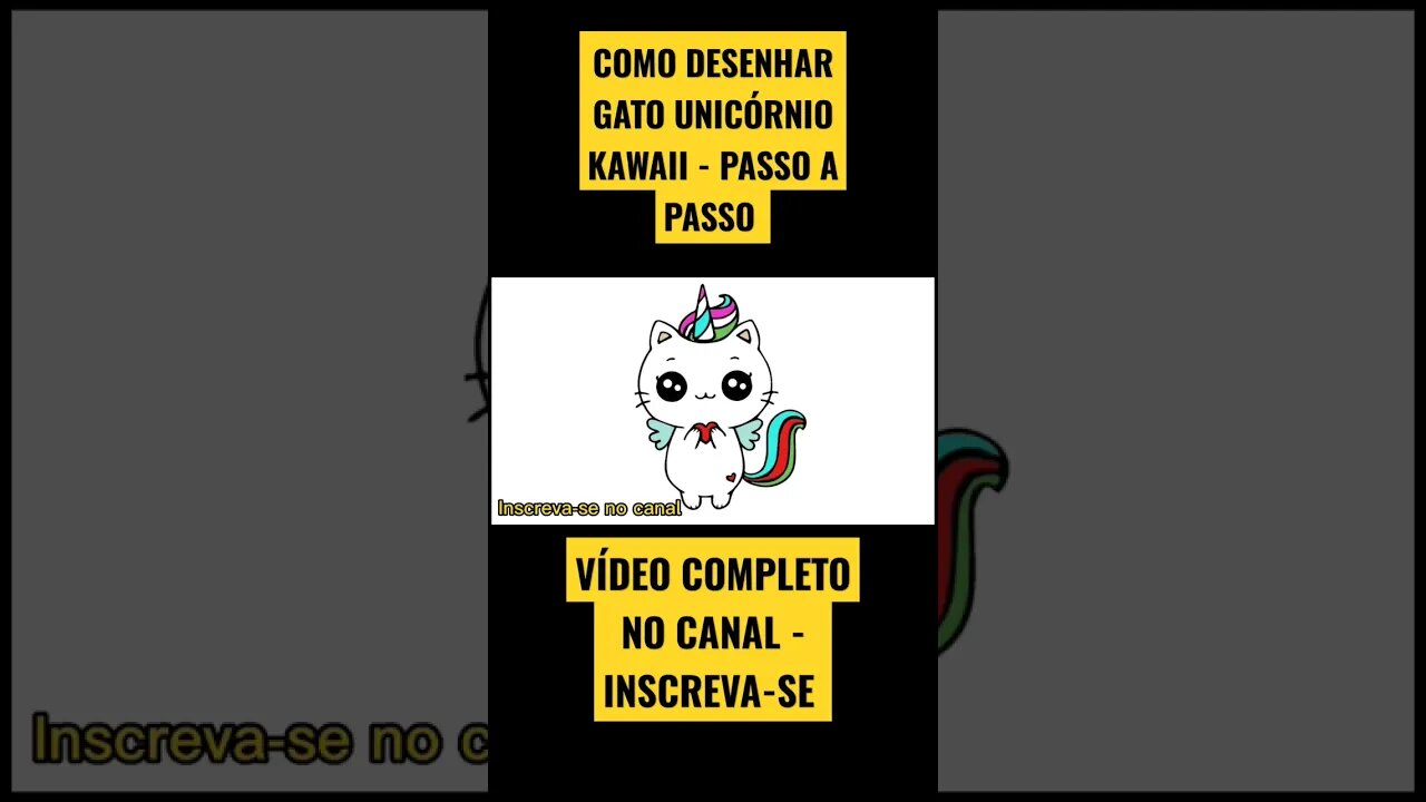 COMO DESENHAR GATO UNICÓRNIO KAWAII - FÁCIL #desenho #desenhofacil #desenholivre #shorts