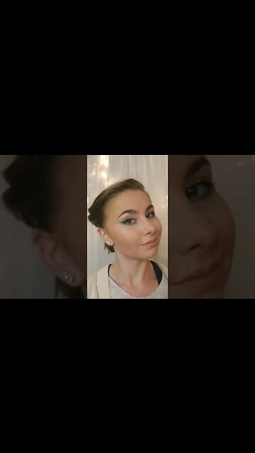 #shorts blue pop of color makeup