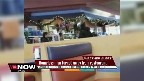 Homeless man turned away from restaurant