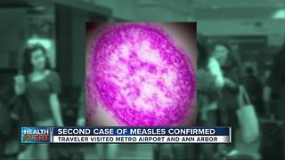 Second case of measles identified in Michigan, possible exposure at Detroit Metro Airport