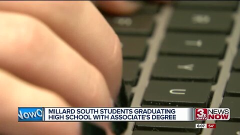 Millard South students graduating high school with Associate's Degree