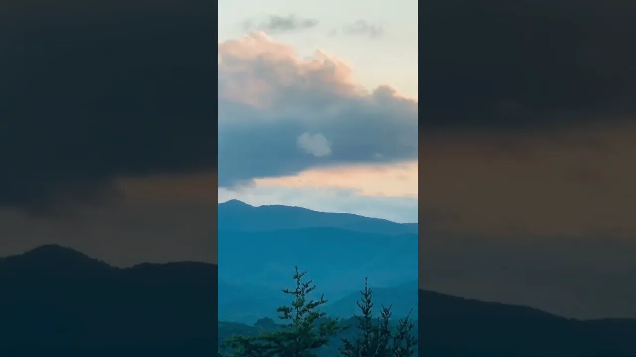 Mountains, clouds and sunset