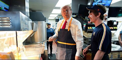 Crowds Support Trump as He Works McDonald's in Pa.