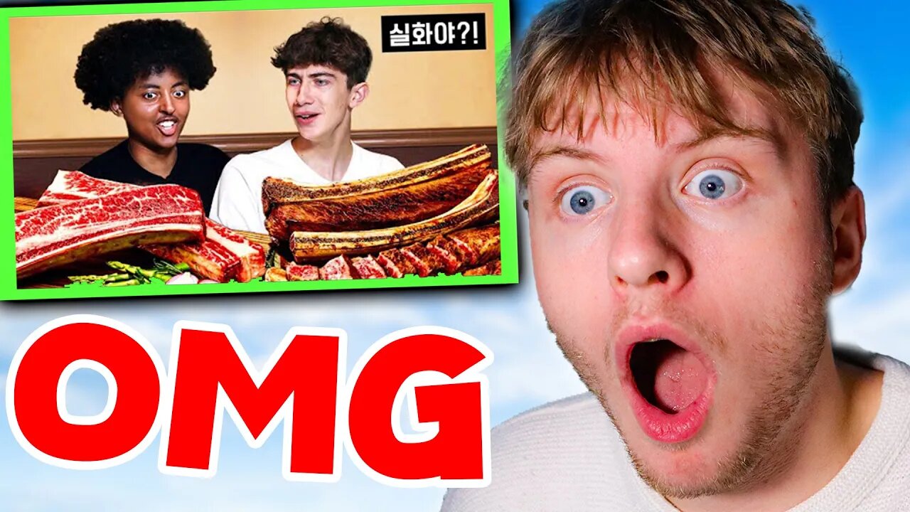 British Highschoolers try GIANT Korean Beef Ribs!! and I'M JEALOUS!