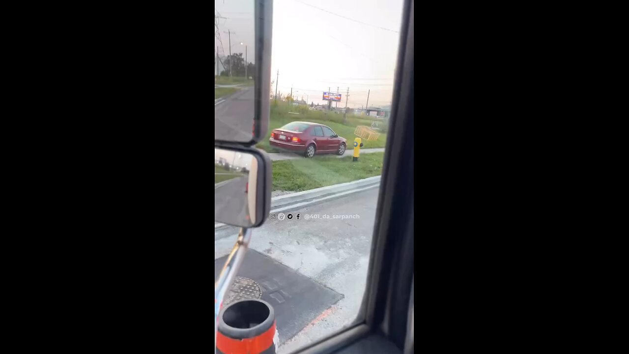 Vehicle off-roading on sidewalk in Toronto