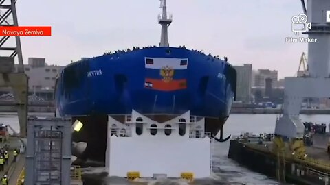 Putin oversees the launch of another Russian nuclear ice breaker, Project 22220 "Yakutia"