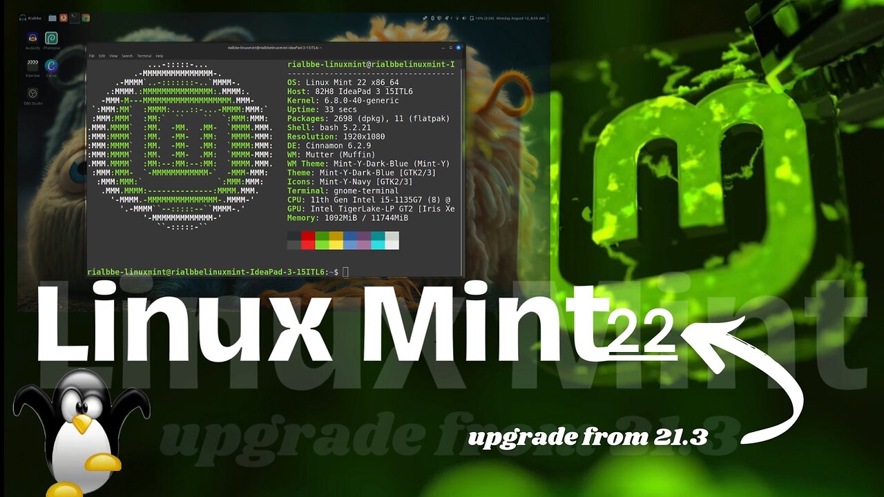 OS - Linux Mint 22 upgrade from 21.3