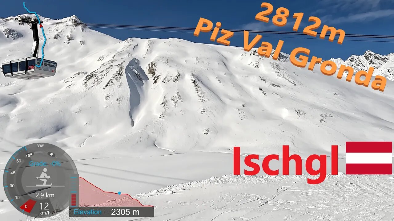 [4K] Skiing Ischgl, Journey to Piz Val Gronda 2812m Skiing to E4 Gampenbahn, Austria, GoPro HERO11