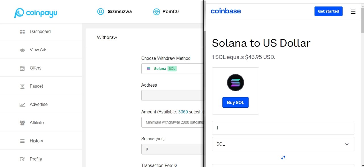 How To Get Free Solana SOL Cryptocurrency Paid To Click At Coinpayu And Instant Withdraw