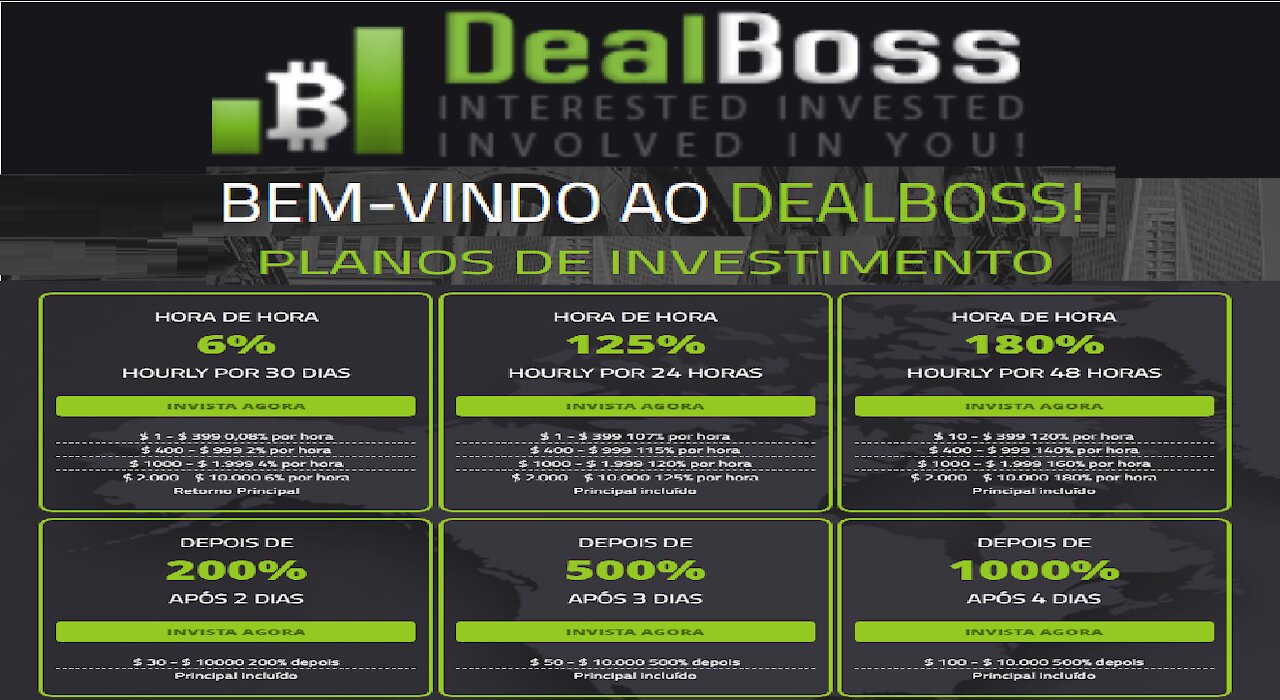 【DEALBOSS Investimentos】Como fazer render $1 a cada hora | Mínimo de Saque $0.01 | Renda Extra