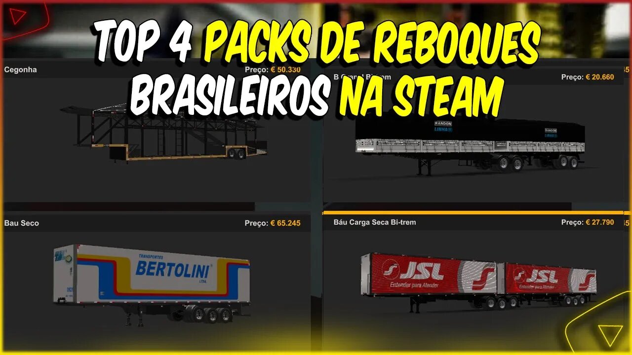 TOP 4 PACK REBOQUES BRASILEIROS NA STEAM PARA EURO TRUCK SIMULATOR 2 1.46