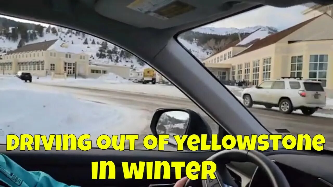 Driving Out of Yellowstone in Winter