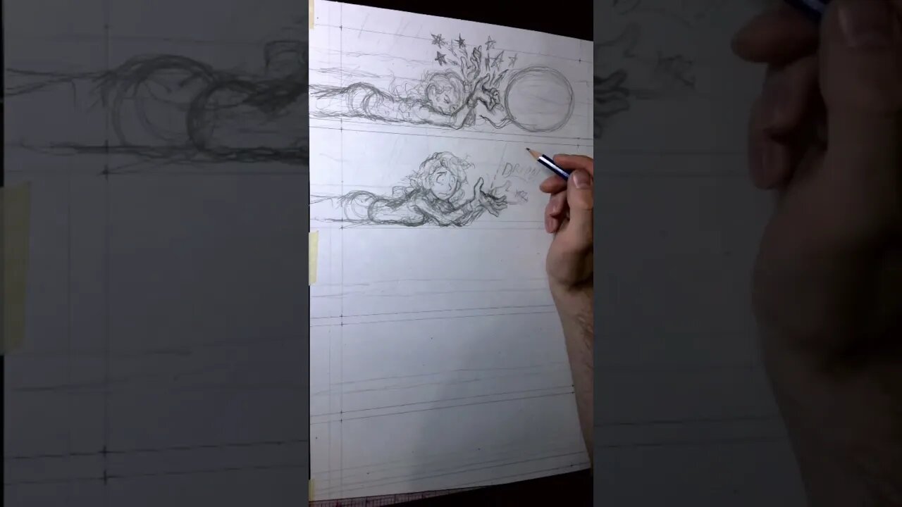 Penciling page 128 of Jane Smith: Wannabe Gladiator