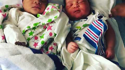 Twin sisters give birth on same day