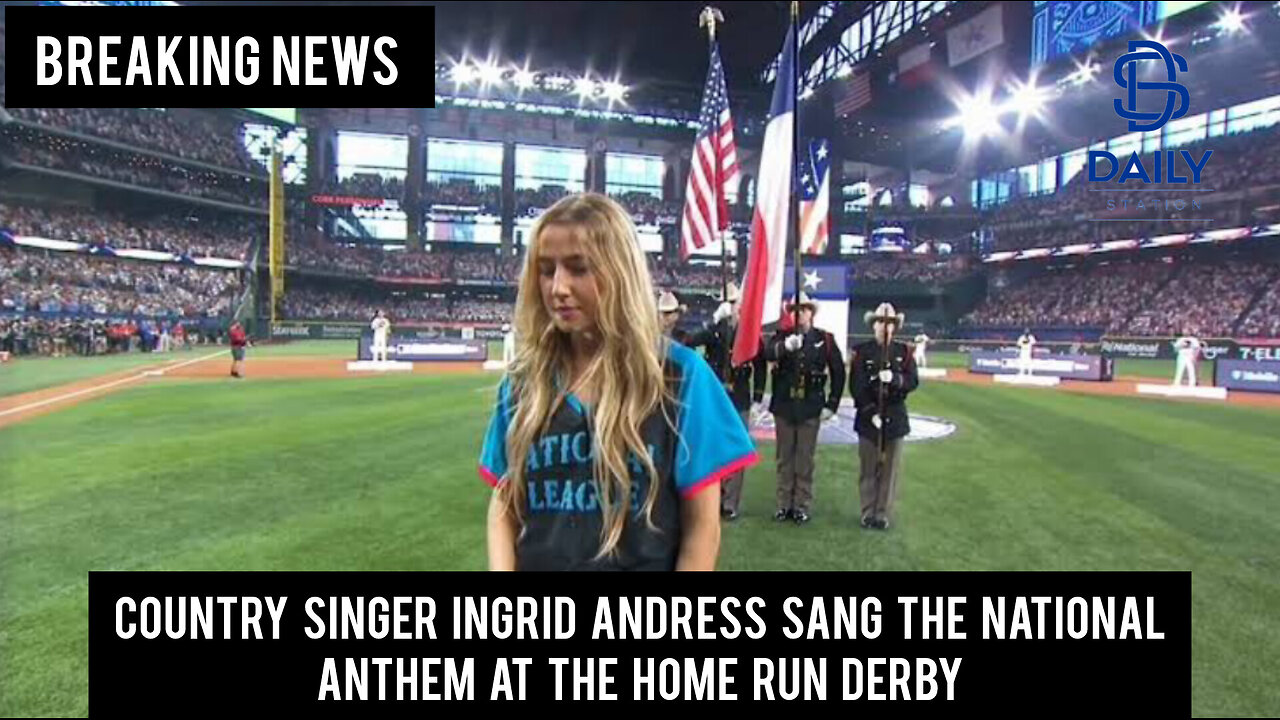 Country singer Ingrid Andress sang the national anthem at the Home Run Derby