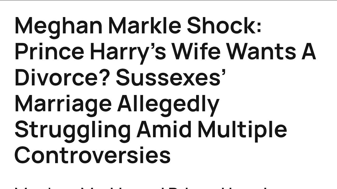 Meghan's divorce plans