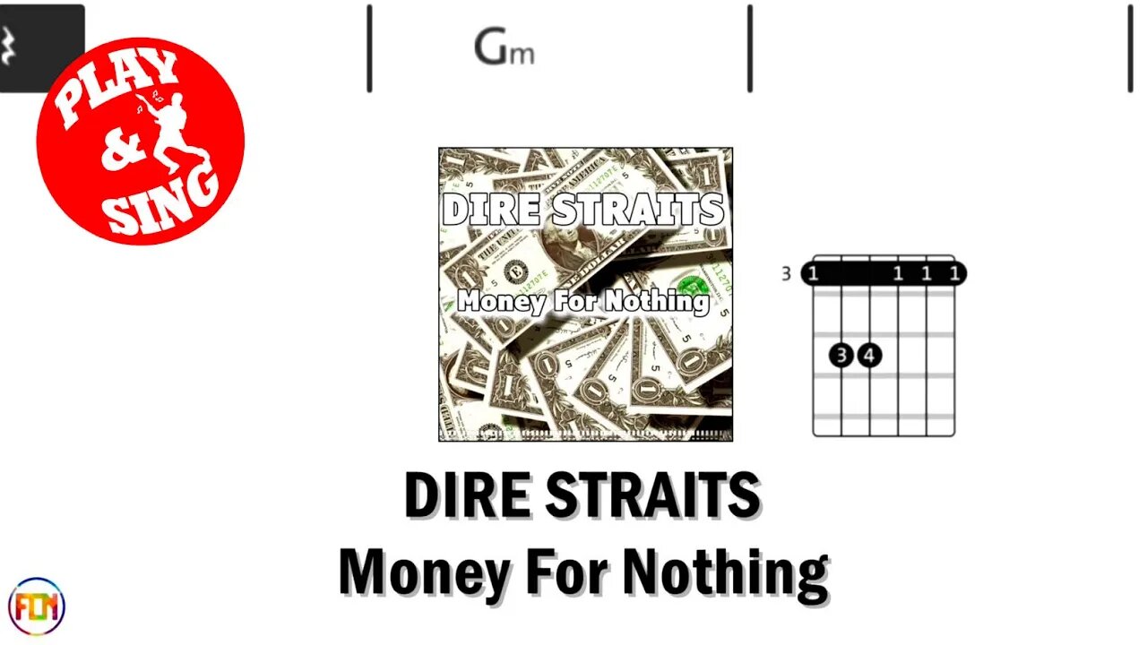 DIRE STRAITS Money For Nothing FCN GUITAR CHORDS & LYRICS