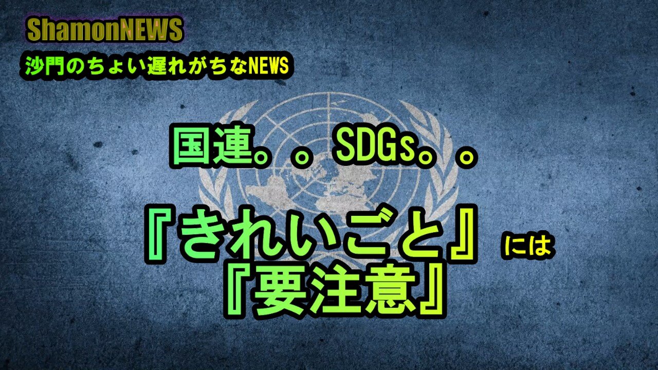 国連,SDGs,『きれいごと』には要注意(沙門のちょい遅れがちなNEWS)