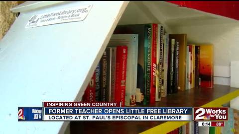 Former teacher opens 'Little Free Library'