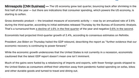 美國經濟在上個季度出現增長