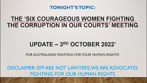 October 3:The ‘SIX courageous Women fighting the Corruption in our courts’ MEETING