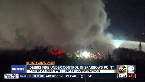 Debris fire under control at old Bethlehem Steel mill in Sparrows Point