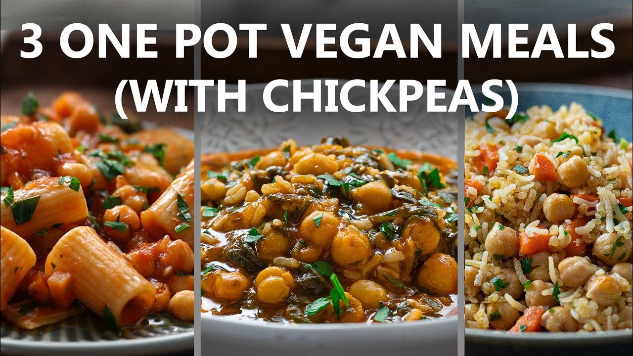 ONE POT Vegan Meals With Chickpeas- pasta - Easy Vegan Recipes - Food videos 2