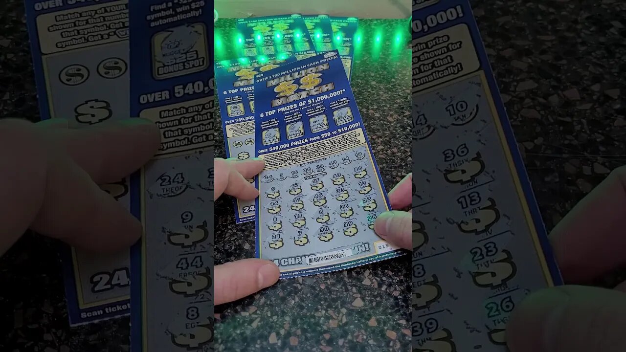 BIG WIN on $20 Scratch Off Lottery Ticket Million Match!