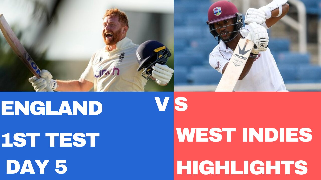 Highlights | West Indies v England | Bairstow Fights Back After Roach Beauties | 1st Apex Test Day 5