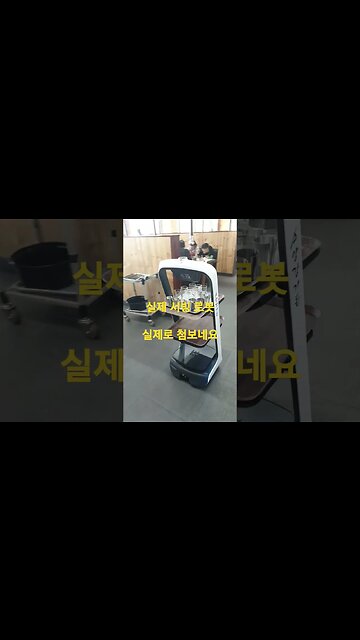 실제 서빙 로봇 첨 보네요