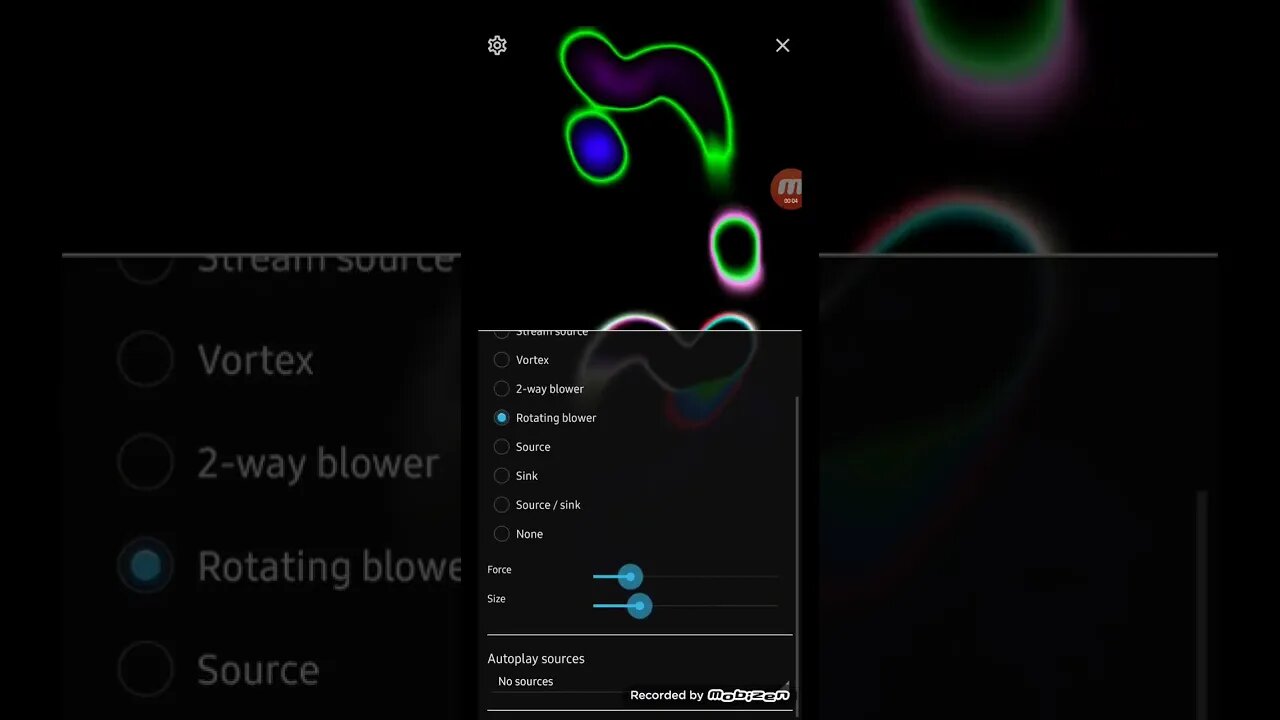 Magic fluids app for Android. Fading form 4