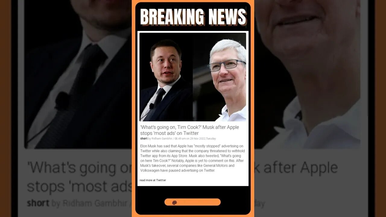'What's going on, Tim Cook' Musk after Apple stops 'most ads' on Twitter