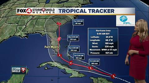 Hurricnane Irma - 6am Thursday forecast